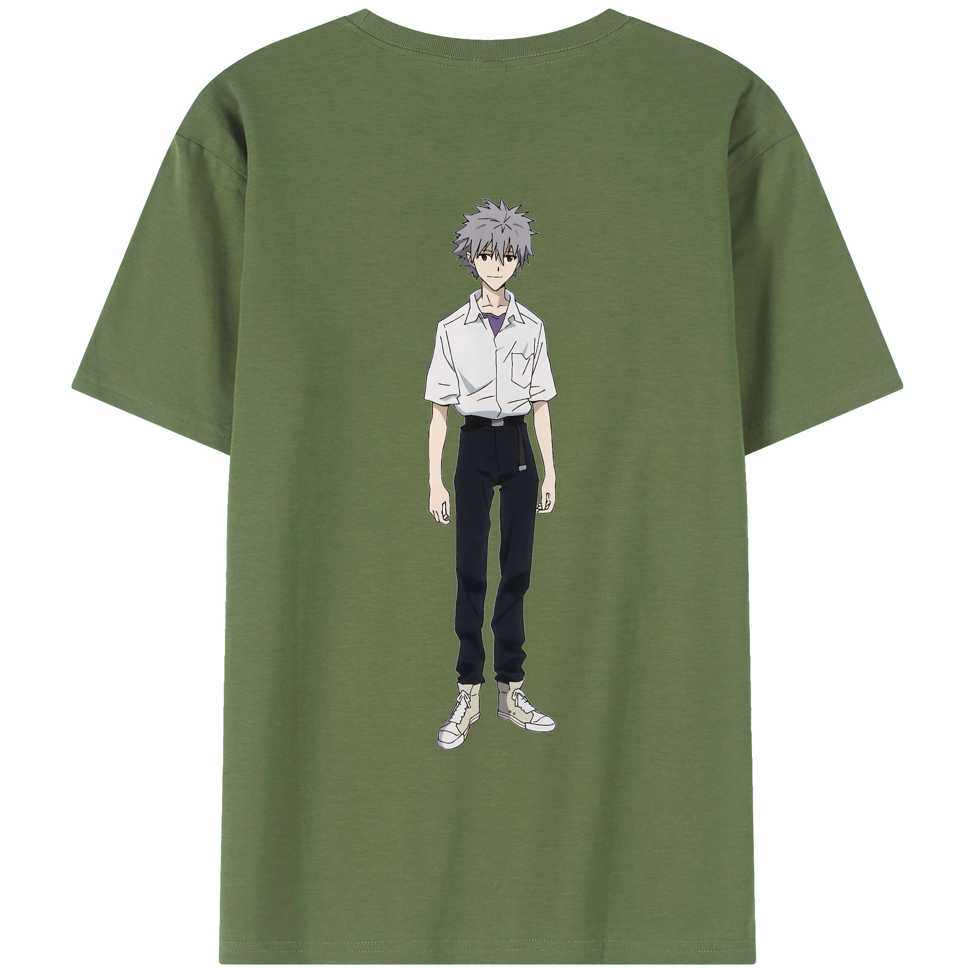 （画像用） EVA 新世紀エヴァンゲリオン 綿100％ メンズ半袖Tシャツ（バックプリント） 通気性